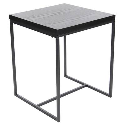 Benzara Gray Metal/Wood MDF/Iron Accent Table
