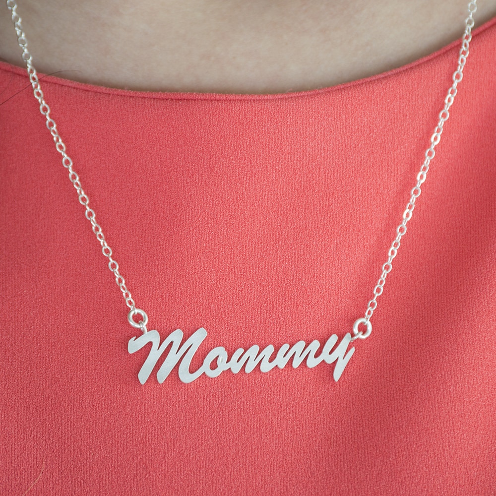 Twobirch Sterling Silver Large Mommy Name Plate Mother S Day Twobirch Sterling Silver Large Mommy