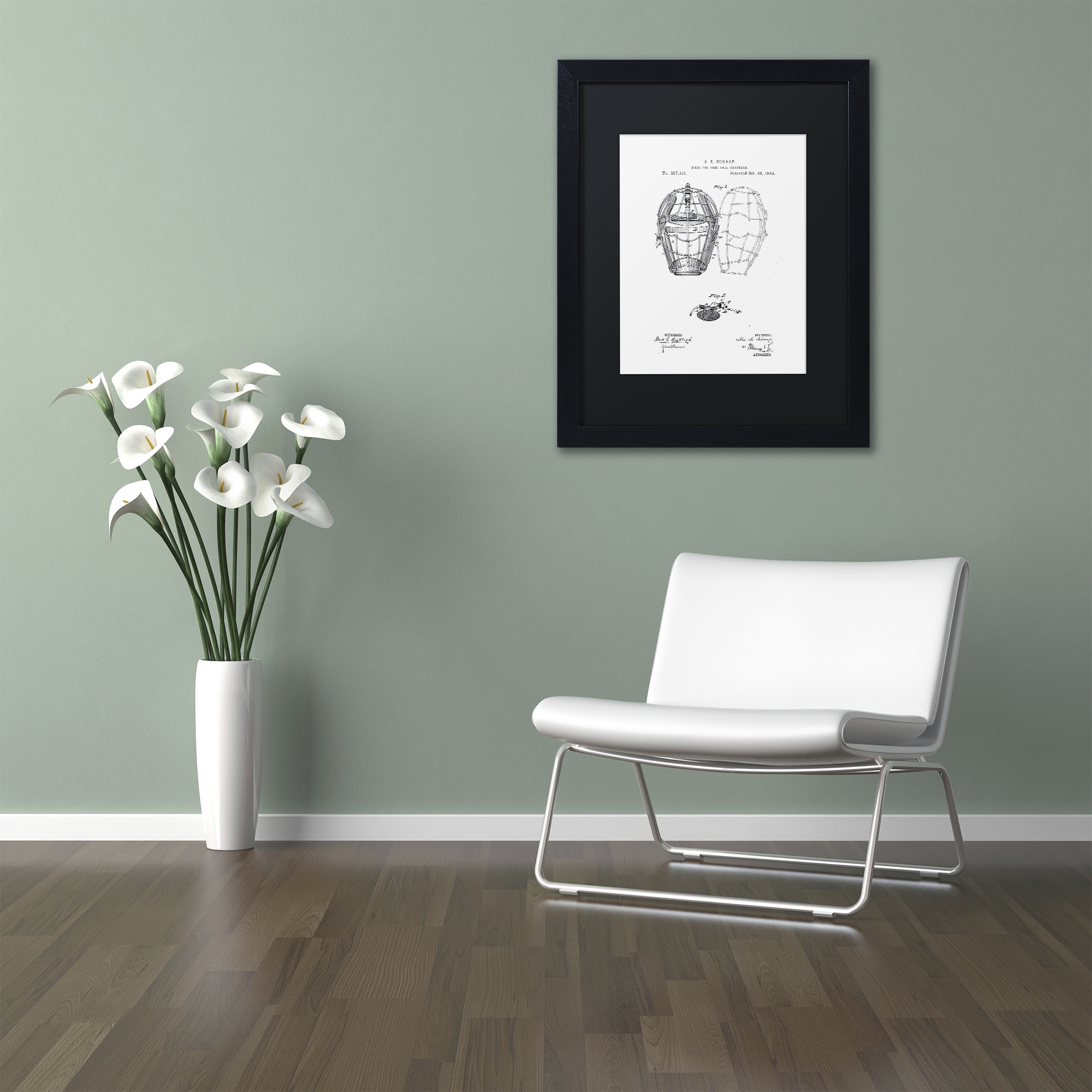 Claire Doherty 'Catcher's Mask Patent 1883 White' Ornate Framed Art - Bed  Bath & Beyond - 15263842