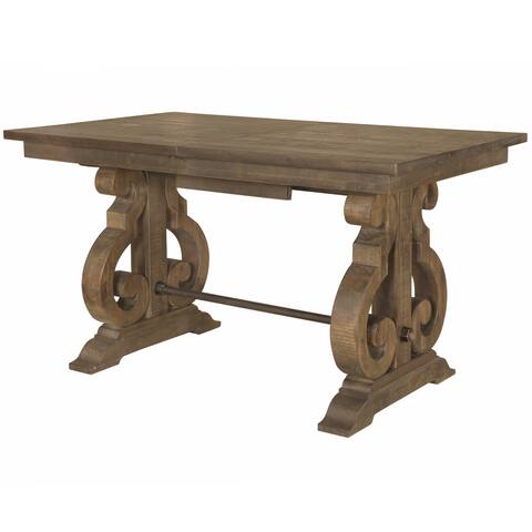 The Gray Barn Bartlett Rectangular Wood Counter Height Table in Weathered Barley - Chestnut