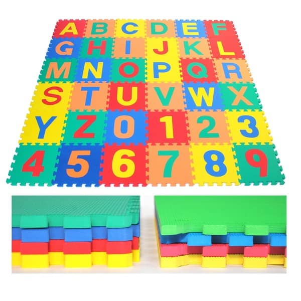 Toys Games 36pc Light Color Toy Foam Floor Alphabet Number Puzzle Mat For Kidsld Jigsaws Puzzles