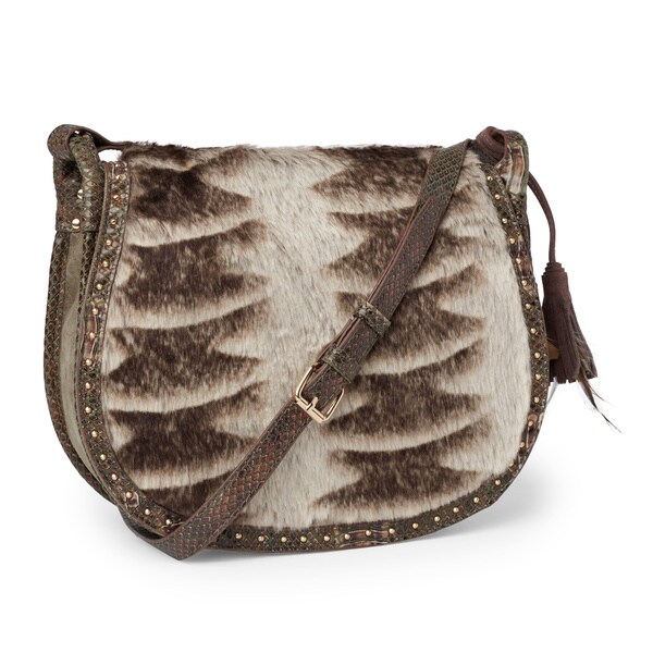 Steven By Steve Madden Eldora Faux Fur Saddle Crossbody Handbag Steven By Steve Madden Eldora Faux Fur Saddle Crossbody Handbag