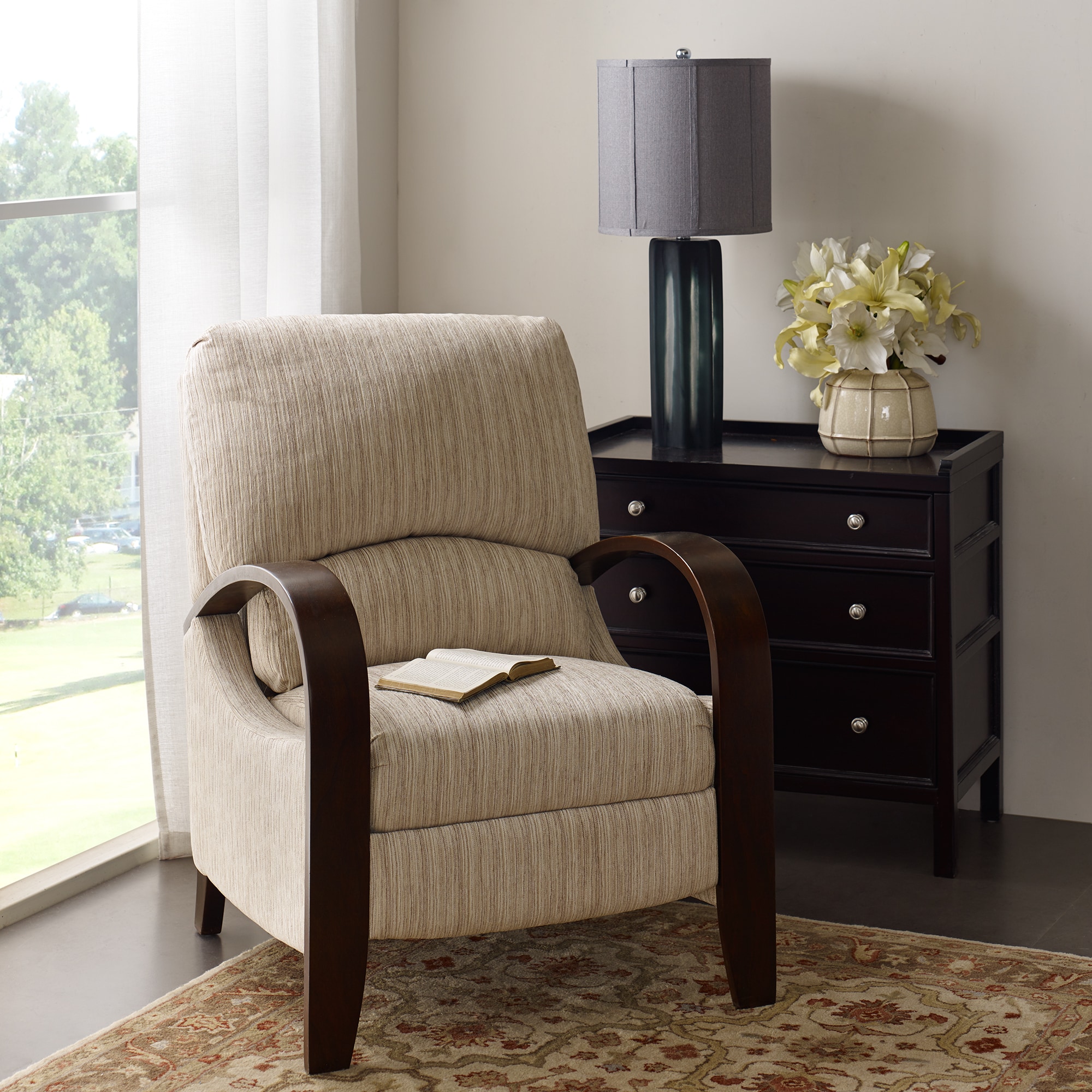 Madison Park Brydon Tan Multi Bent Arm Recliner