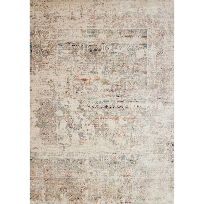 Alexander Home Genova Granite Border Distressed Rug