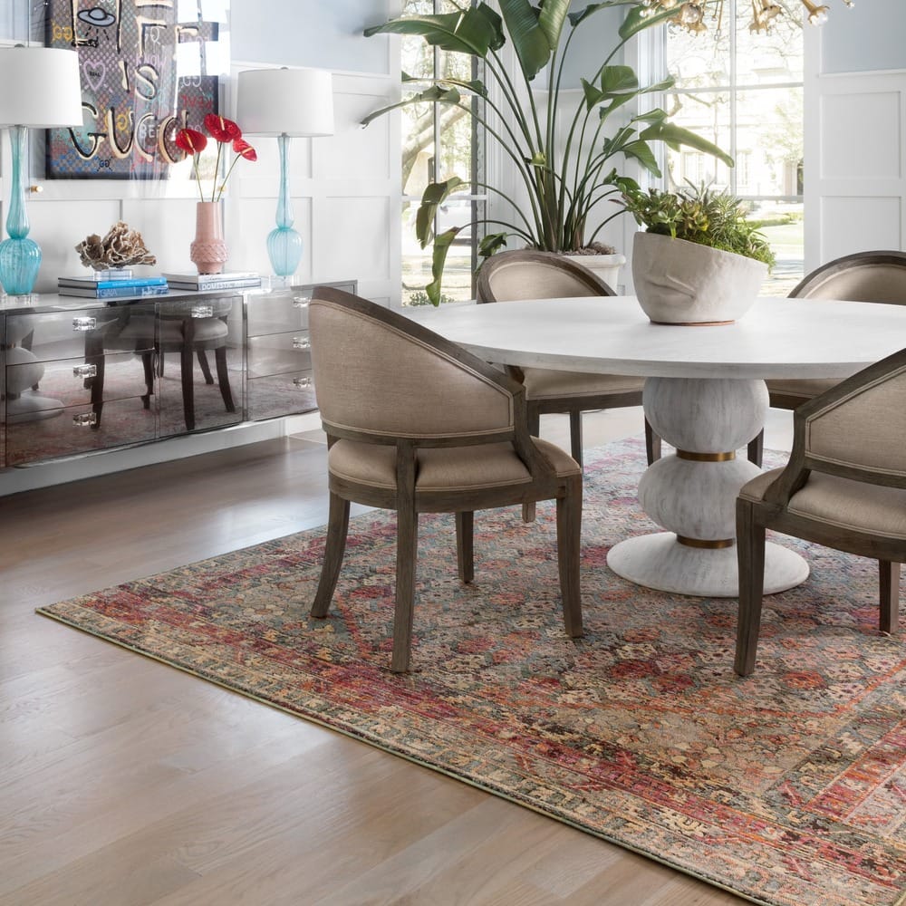 Alexander Home Genova Diamond Fiesta Transitional Border Rug