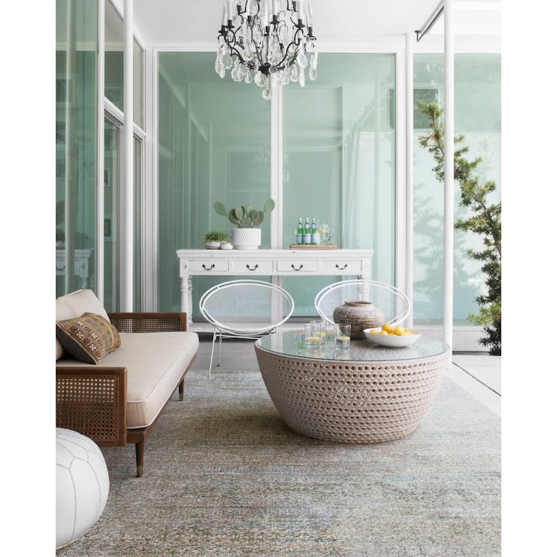Alexander Home Genova Abstract Distressed Transitional Area Rug