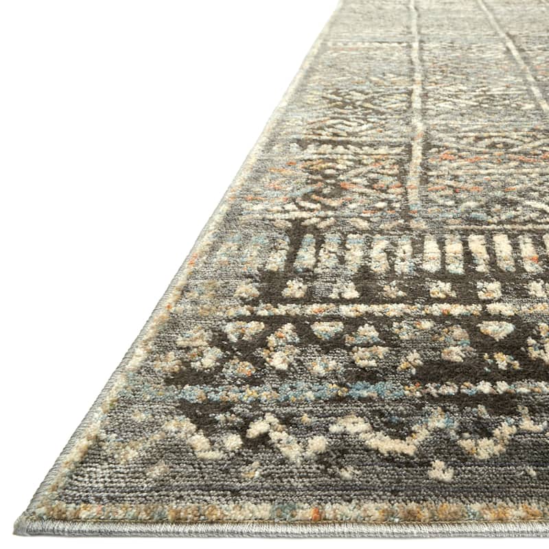 Alexander Home Genova Distressed Geometric Silver Area Rug