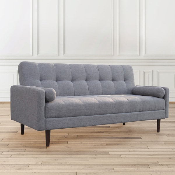 Mid Century Tufted Gray Upholstered Convertible Sofa Bed Free Mid Century Tufted Gray Upholstered Convertible Sofa Bed