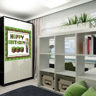 Full Color Happy Birthday Pixels Full Color Wall Decal Sticker Sticker ...