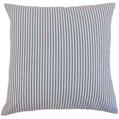 Ira Stripes 22" x 22" Down Feather Throw Pillow Navy