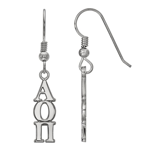 Sterling Silver Logoart Alpha Omicron Pi Small Dangle Earrings Sterling Silver Logoart Alpha Omicron Pi Small Dangle Earrings