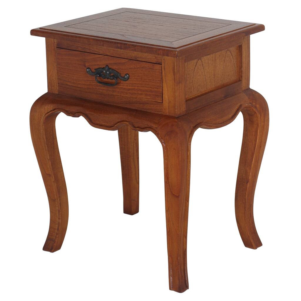 Handmade NES Fine Furniture Solid Mahogany Wood French Provincial Lamp Table - 26 inches (Indonesia)