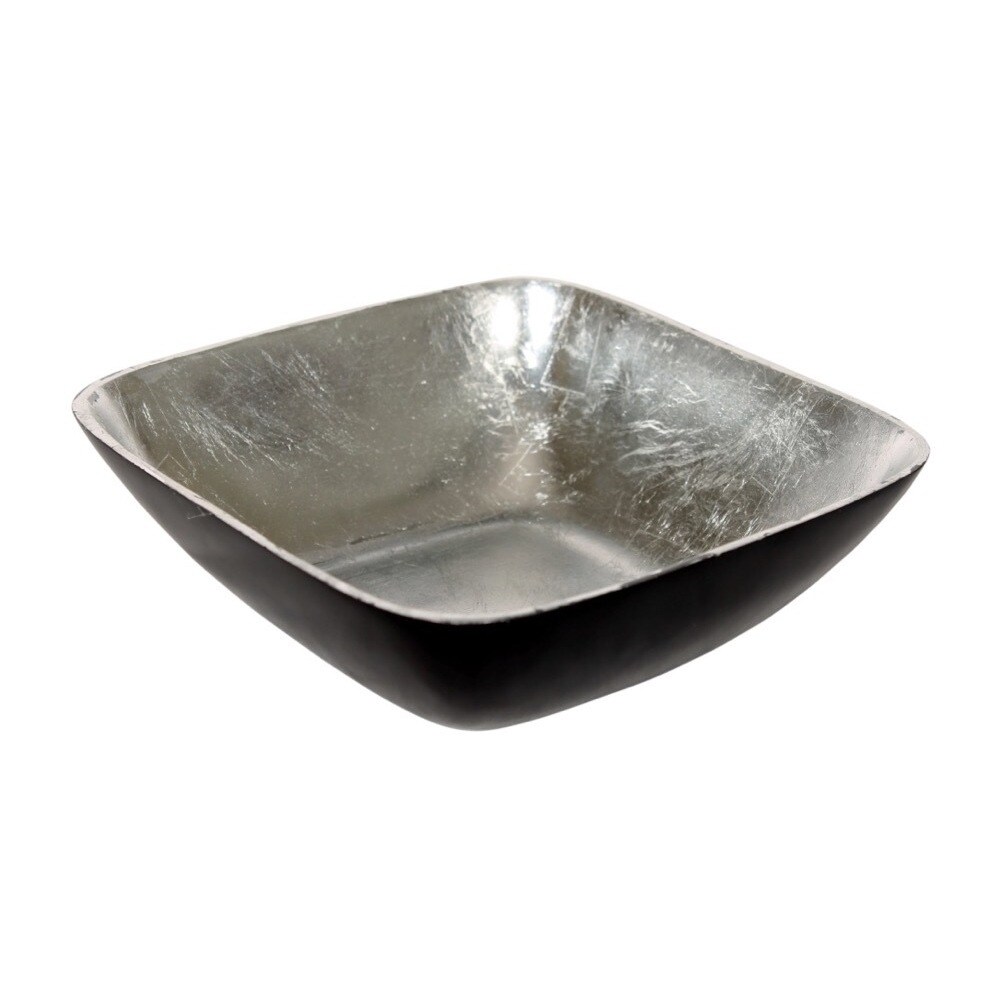 Square Antiqued Black Bowl with Silvered Interior Black eBay