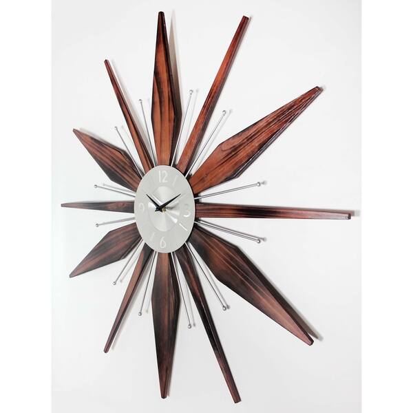 Wooden Mid Century Modern Wall Clock