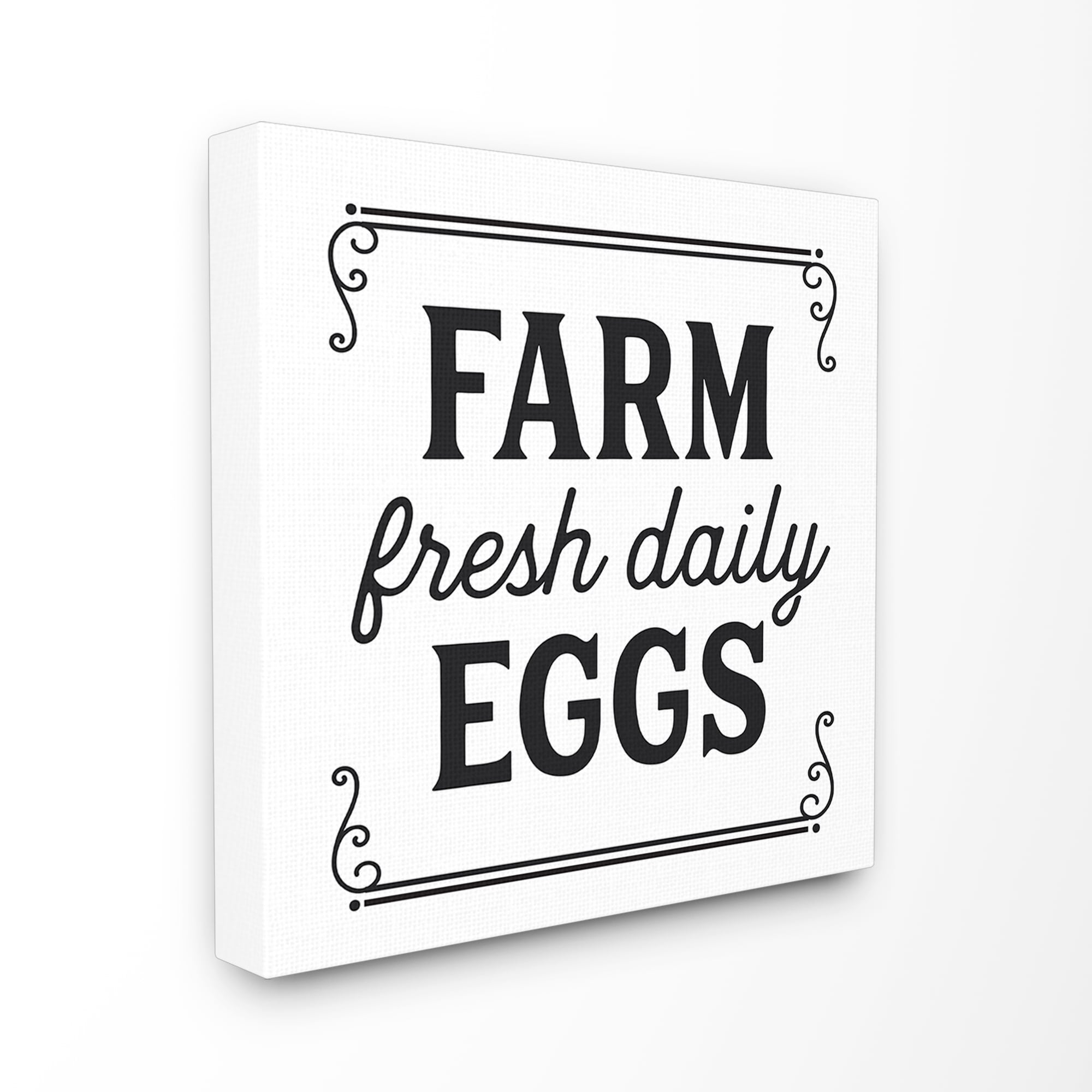 Stupell Farm Fresh Eggs Daily Vintage Typography Stretched-image