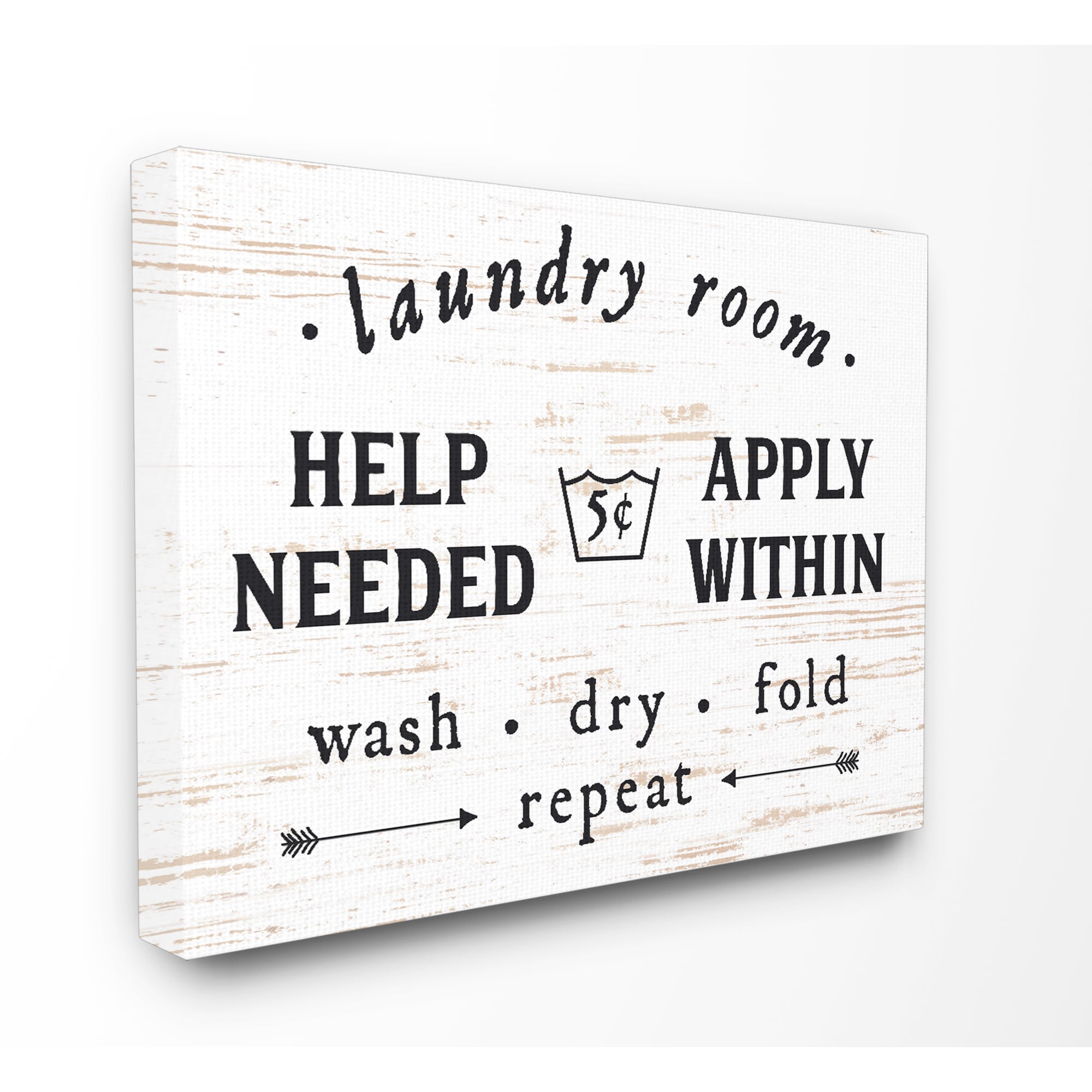 Shop Laundry Room Help Needed Apply Within Stretched Canvas Wall Art Overstock 15262375