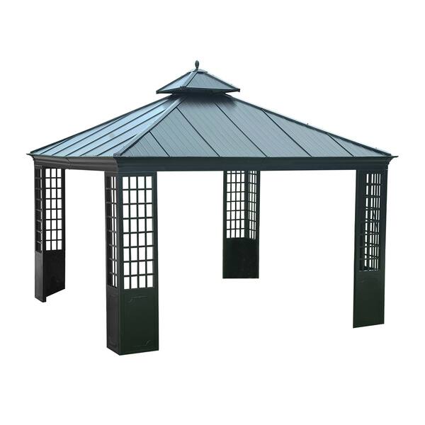 Sunjoy Oakland Black Aluminum 12-foot Gazebo - Bed Bath & Beyond - 15263132