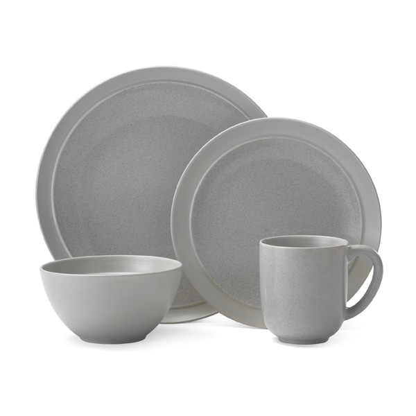Shop Mikasa Gourmet Basics Jocelyn Grey Stoneware 16-piece Dinnerware ...