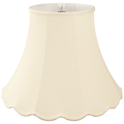 Royal Designs Beige Silk Scalloped Bell Designer Lamp Shade