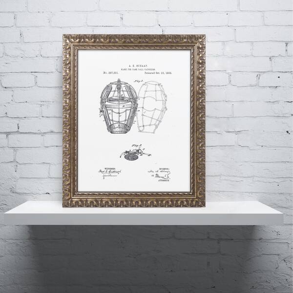 Claire Doherty 'Catcher's Mask Patent 1883 White' Ornate Framed Art - Bed  Bath & Beyond - 15263842