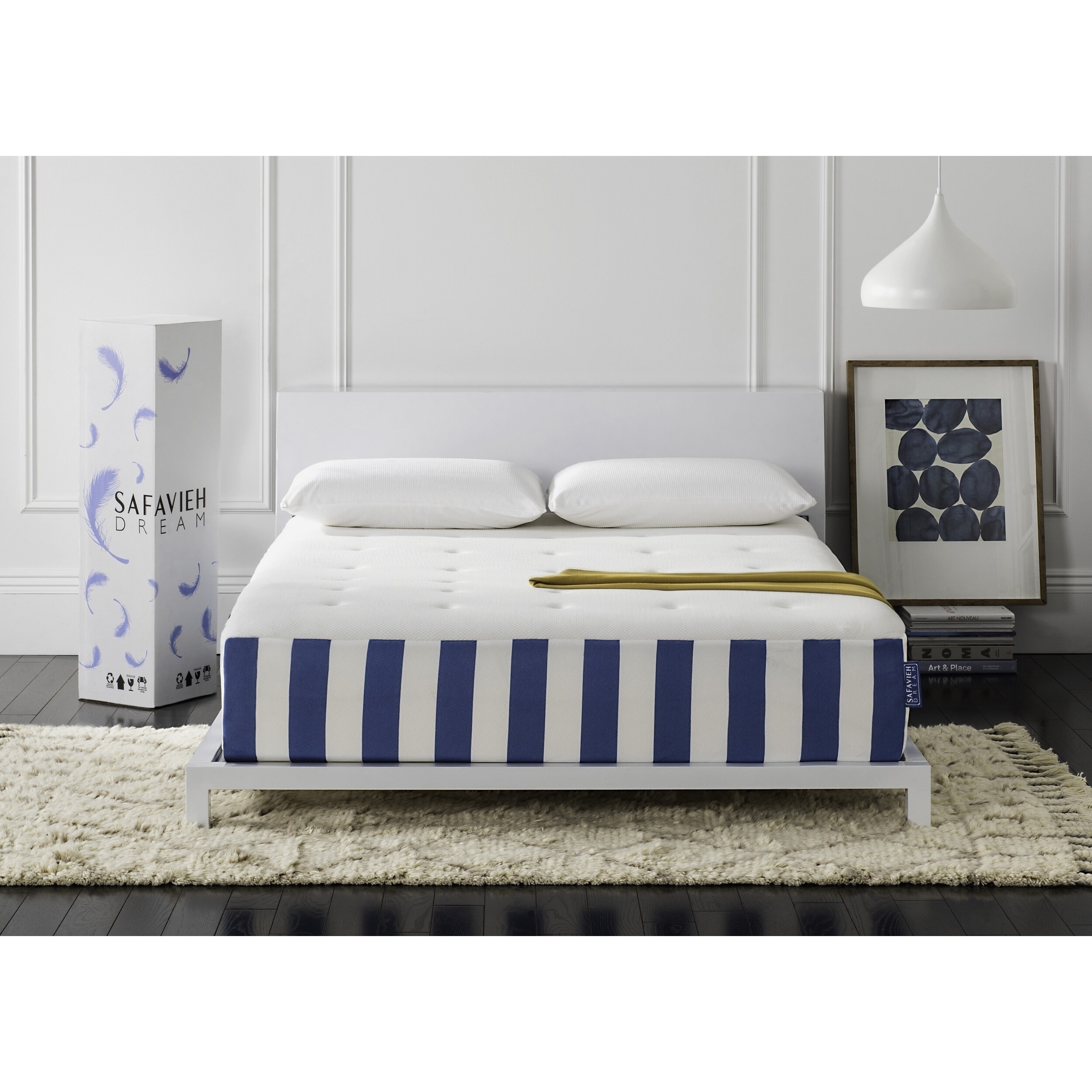 SAFAVIEH Dream Caress 12 inch Hybrid Mattress White Blue Bed Bath Beyond 15264279