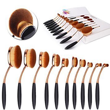 Oval Makeup Brush Set, 10 pieces - Foods Co.
