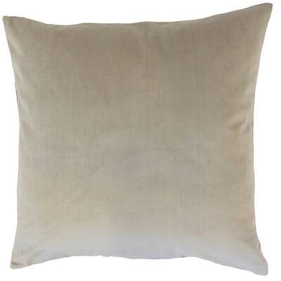 Nizar Solid 22-inch Down Feather Throw Pillow Tan