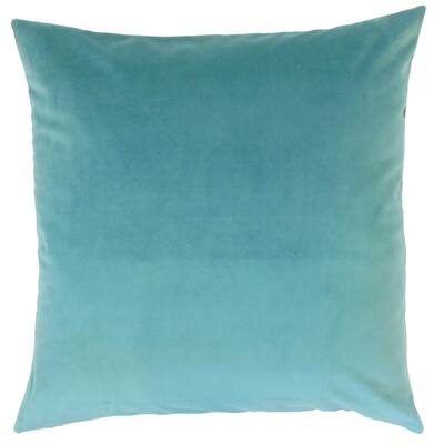 Nizar Solid 22-inch Down Feather Throw Pillow Turquoise
