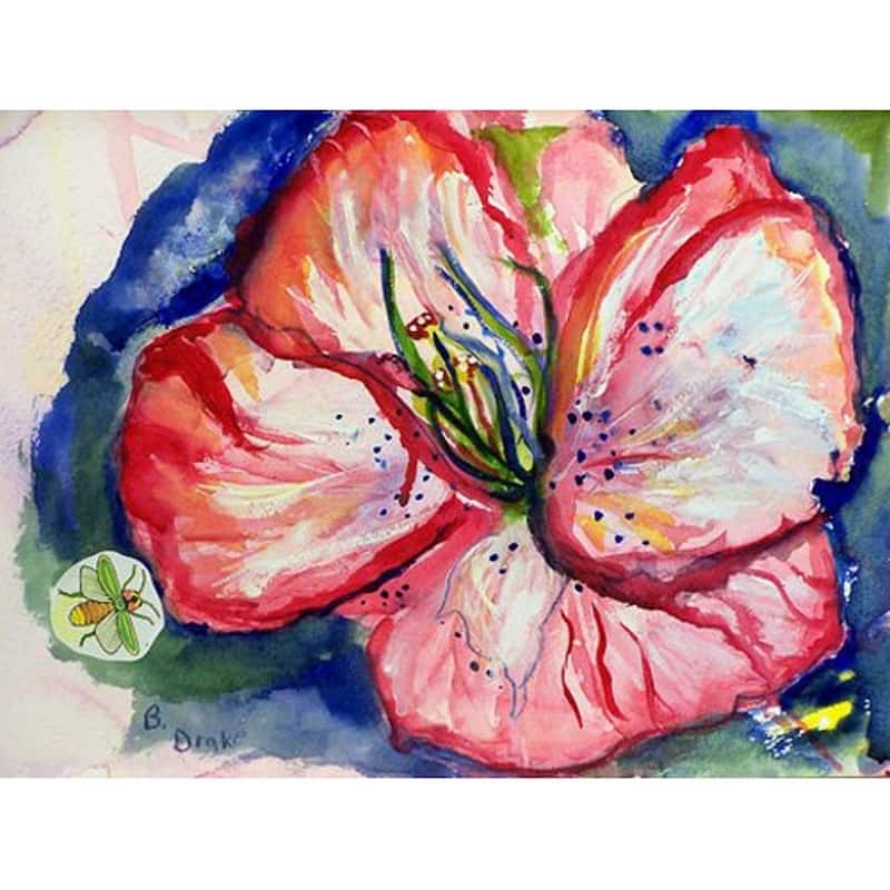 Betsy Drake 'Hibiscus' 30x50-inch Door Mat