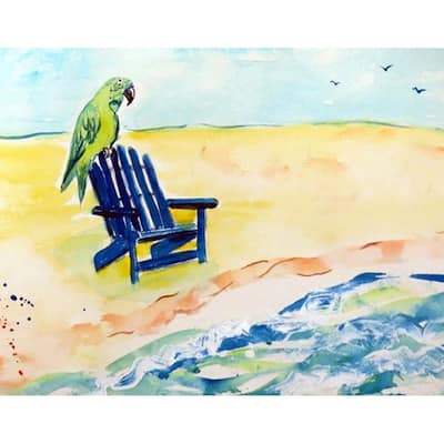 Betsy Drake Parrot and Chair 30x50 Doormat