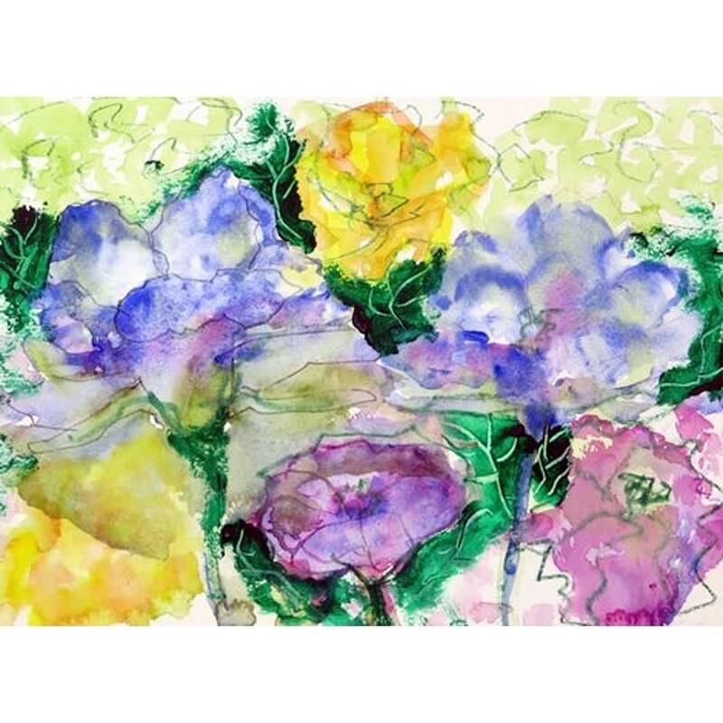 Watercolor Garden Door Mat (30-inch x 50-inch)