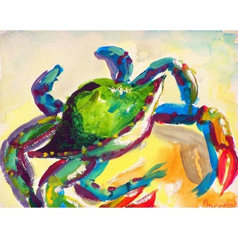 Betsy Drake Teal Crab 18 x 26 Doormat