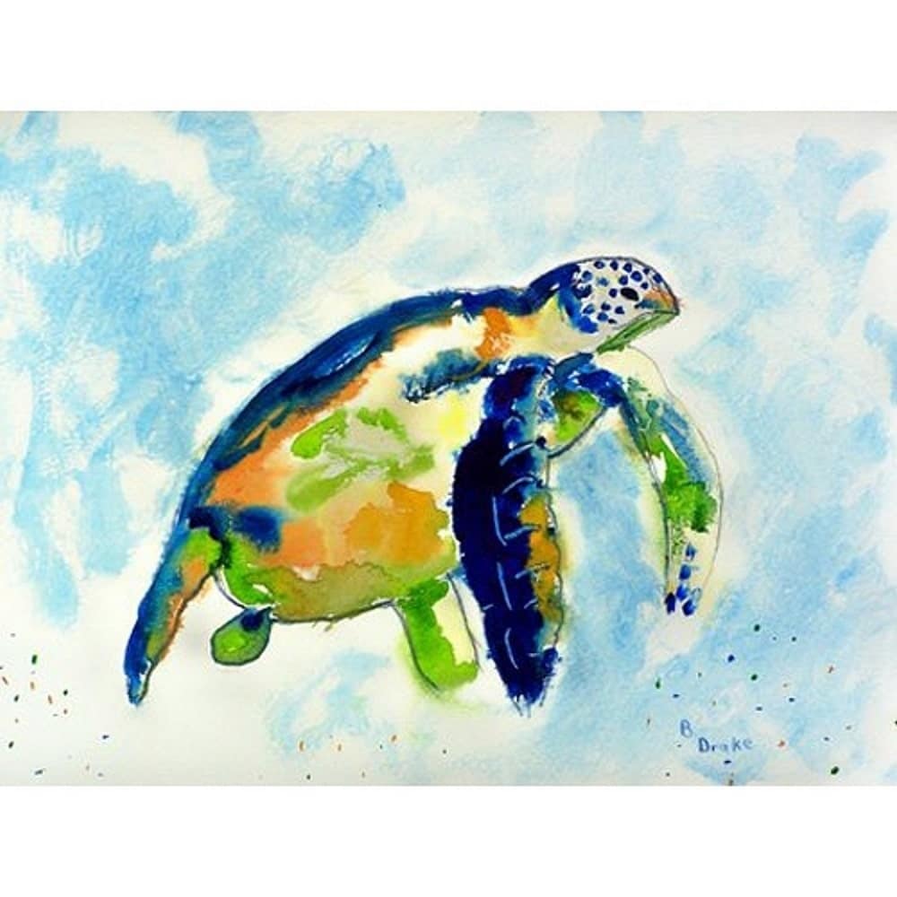 Watercolor Sea Turtles Door Mat, Indoor Outdoor Non-slip Rubber