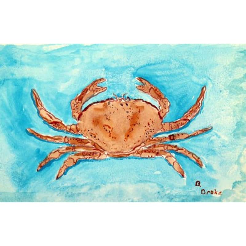 Betsy Drake 'Red Crab' Door Mat (18 Inch x 26 Inch)