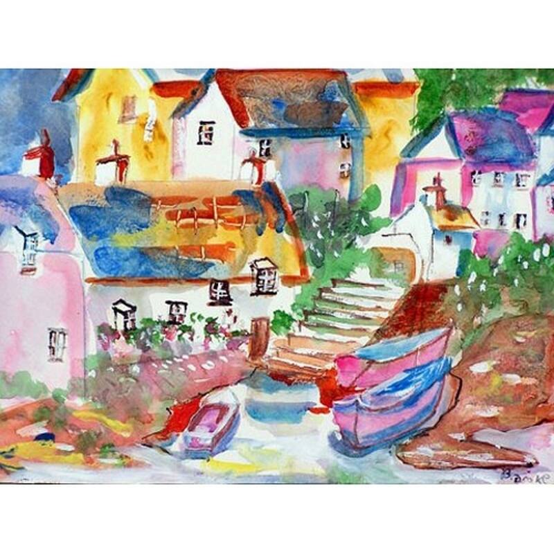 Boats at Steps Door Mat - 18x26