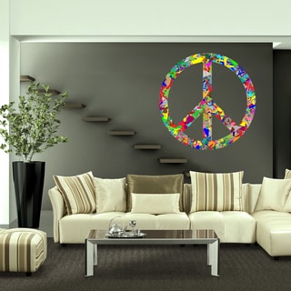 Full Color Colorful Peace Symbol Sign Full Color Wall Decal Sticker ...