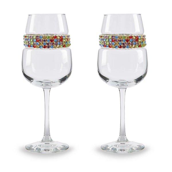 Shimmering Wines by Stemware Designs Wine Glasses in Confetti (Set of 2)