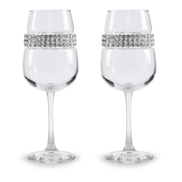 Shimmering Wines by Stemware Designs Wine Glasses in Silver (Set of 2)