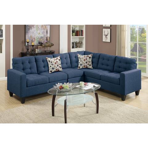 Tufted Navy Modular Sectional Sofa