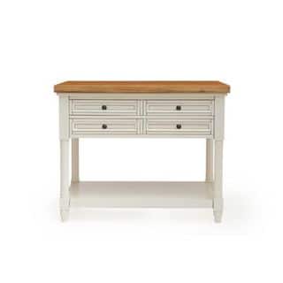 Shop 222 Fifth Park Slope White Natural Wood Kitchen Island Free