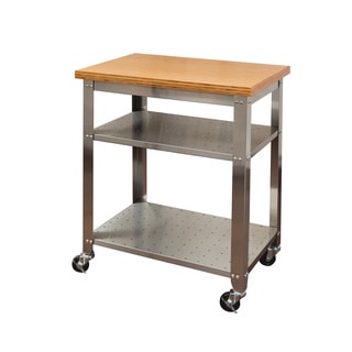Seville Classics Stainless Steel Bamboo Top Kitchen Work Table Cart Seville Classics Stainless Steel Bamboo Top Kitchen Work Table Cart