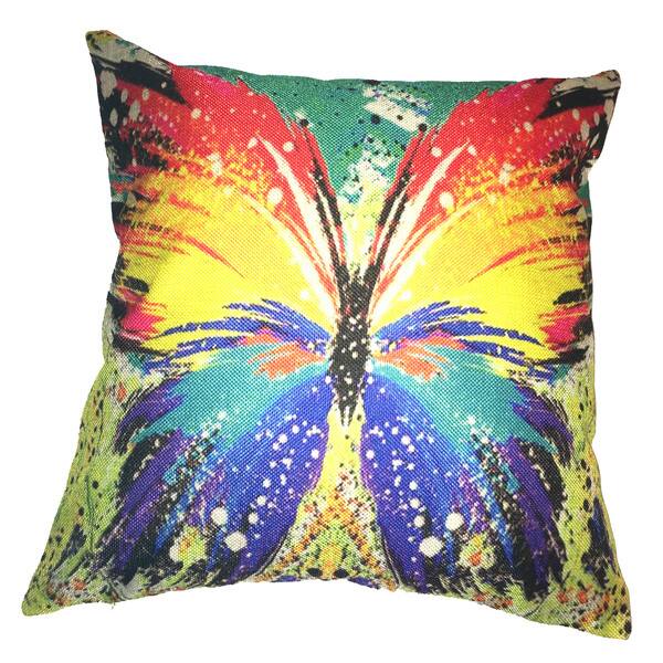 Shop Lillowz Butterfly Rainbow Canvas Throw Pillow 17 Inch Free