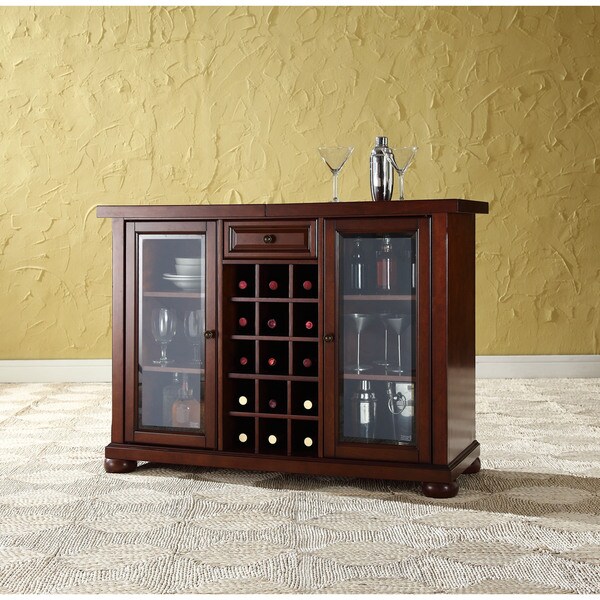 Alexandria Sliding Top Bar Cabinet Vintage Mahogany On Sale