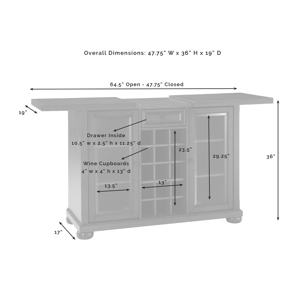Alexandria vintage mahogany expandable sales bar cabinet