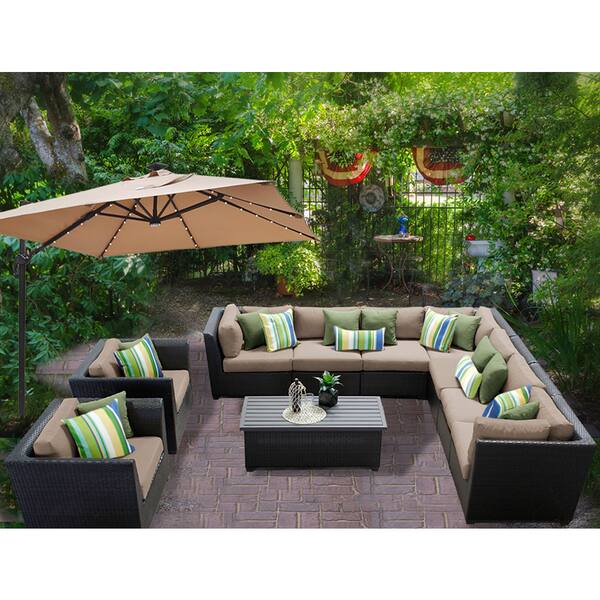 Shop Barbados 10 Piece Outdoor Wicker Patio Furniture Set 10a