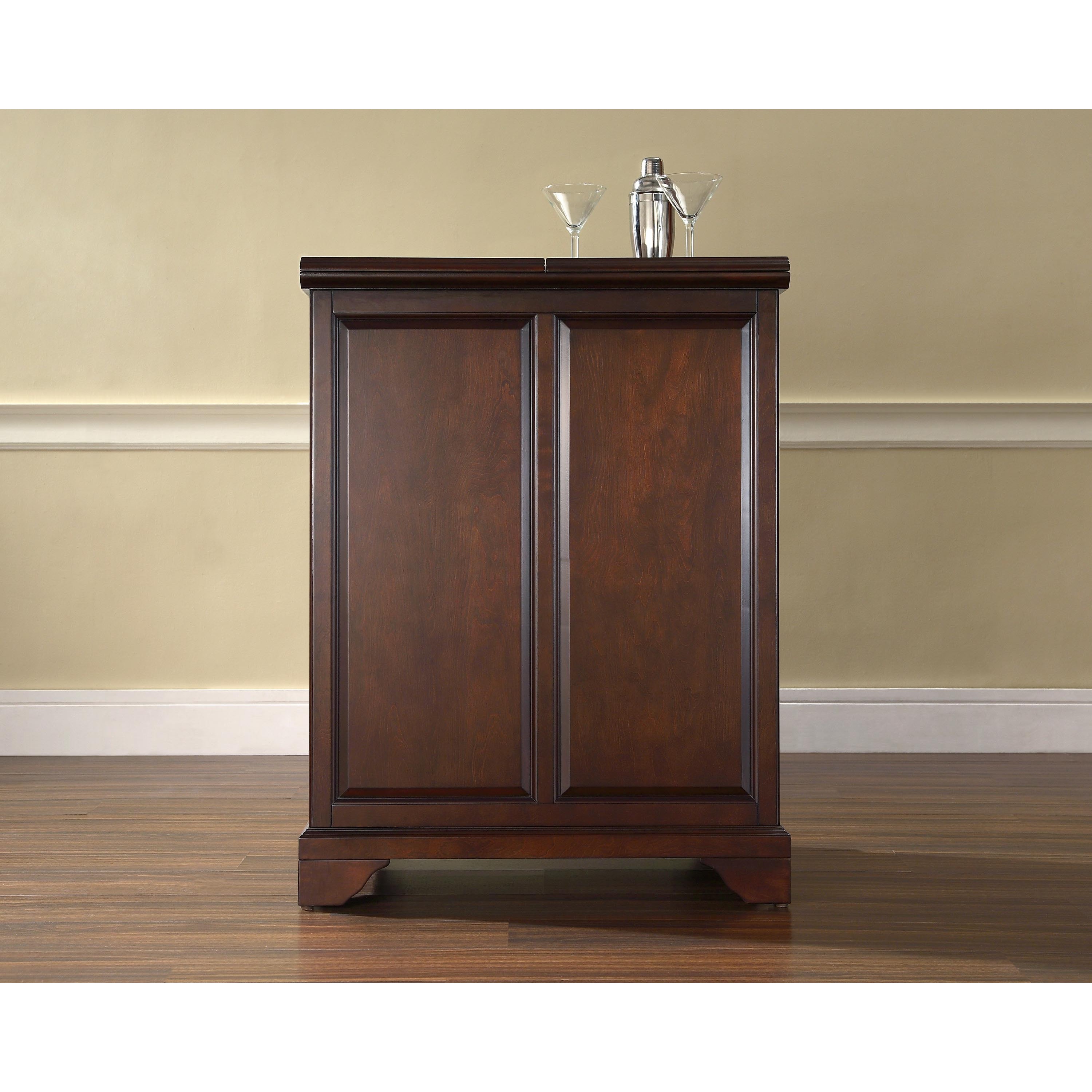 Crosley Furniture Lafayette Vintage Mahogany Wood Expandable Bar Cabinet Crosley Furniture Lafayette Vintage Mahogany Wood Expandable Bar Cabinet
