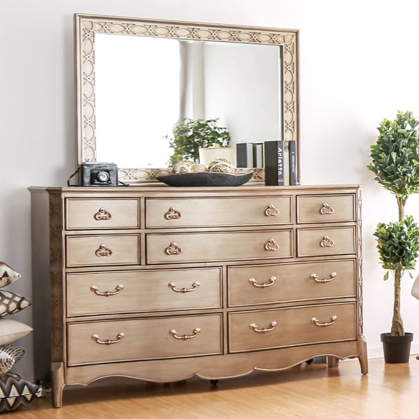 Shop Furniture of America Kerasaw Contemporary 2piece Brushed Gold