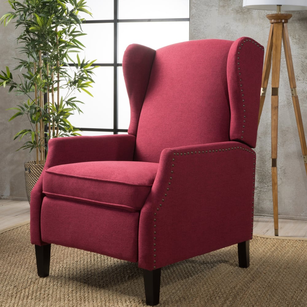 Wescott Contemporary Fabric Wingback Pushback Recliner by Christopher Knight Home