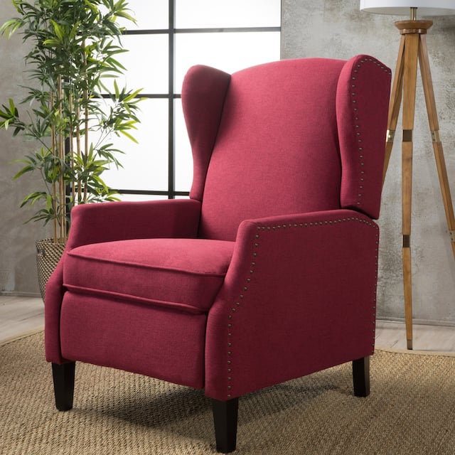 Wescott Wingback Pushback Recliner by Christopher Knight Home - Deep Red