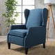 preview thumbnail 5 of 57, Wescott Contemporary Fabric Wingback Pushback Recliner by Christopher Knight Home Navy blue
